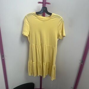 Only Yellow Tiered Short Sleeve dress